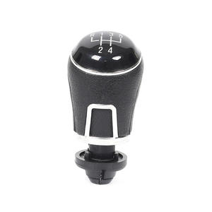 Pommeau de levier de vitesse en cuir pour voiture, 5 ou 6 vitesses, pour nouvelle Jetta Golf VW, design ergonomique, clips électro-plaqués, tout noir - Product Image 3