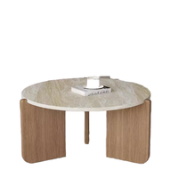 Ensemble de table basse et de table d'appoint pour salon italien moderne et luxueux, base en bois créative, table d'appoint et table centrale, meubles de maison durables