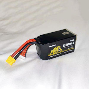 DOGCOM 超軽量シリーズ リポバッテリー 1700mAh 150C 6S 22.2V XT60 FPVドローン レーシング飛行用 - Product Image 2