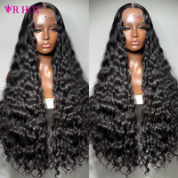 Perruque frontale sans colle en dentelle HD 13x6, cheveux humains vierges indiens alignés sur les cuticules, bouclés vietnamiens birmans bruts, 30-40 pouces, vente en gros