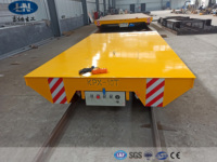 Chariot de transfert électrique sur rail 10T, recharge intelligente, autonomie de 8h en charge complète, dimensions personnalisées, pour atelier/entrepôt/port.