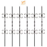 LD Métal Noir Mat 1/2 "Carré Solide Double Papillon Broches d'Escalier en Métal Balustres en Fer Forgé Hot Selling