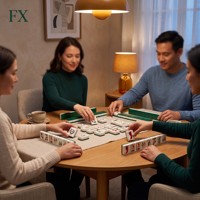 Jeu de Mahjong en Acrylique Durable FX avec 160 Tuiles de Style Américain, Jeu de Société Classique de Stratégie pour la Famille et les Amis