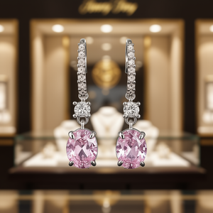 Boucles d'oreilles pendantes E1438 en diamant jaune, serti griffe goutte d'eau, bijoux classiques en cristal pour femme - Product Image 2