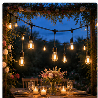 Guirnalda de Luces LED ST64 para Exteriores, con Bombillas Edison, Resistentes al Agua, Alimentación CA, Conectables, para Patio, Jardín, Cafetería, Parque Temático, 10 Metros