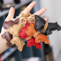 Porte-clés en cuir PU avec motif de chien adorable, accessoires pour la décoration de sacs