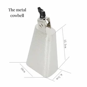 JELO OF0049 6 Inch Iron Metal Cowbell Mallet Handheld Cowbells Drum Stick Musical Instruments Accessories