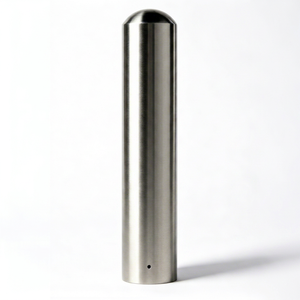 Borne de sécurité ronde en acier inoxydable de 168 mm avec fente pour éclairage, barrière anti-collision fixe pour écoles, hôpitaux et bâtiments gouvernementaux - Product Image 1
