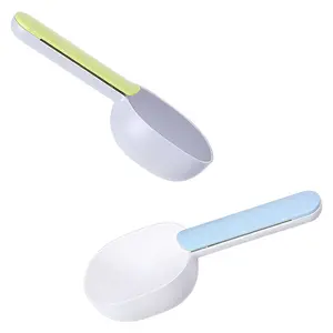 High Quality Two-color Puppy Cat Food Spoon Travel Portable Silicone Bowl Security Washable Measuring Pet Spoon