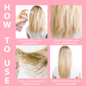 Su misura bassa MOQ 100% naturale acqua di Rose nebbia Anti crespo nutriente lisciante capelli rosa Spray siero per capelli per treccia - Product Image 5