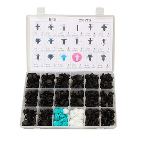HE21 299Pcs Auto Clips Kit Black Plastic <b>Fasteners</b> For Car Interior Repair Universal Fit - Product Image 1