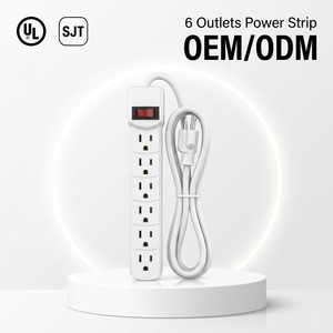 Regleta de alimentación Linsheng de 6 pies <span class=keywords><strong>con</strong></span> certificación ETL, 6 tomas de corriente estadounidenses, <span class=keywords><strong>cable</strong></span> de extensión SJT de 14/3 y <span class=keywords><strong>interruptor</strong></span> de reinicio para electrodomésticos. - Product Image 1