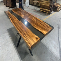 Meja Makan Resin Epoxy Pabrik Langsung Desain Mewah Kustom untuk Ruang Makan Dapur Restoran Meja Resin Epoxy Model River