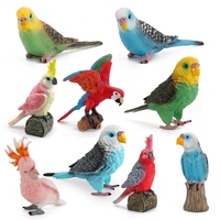 Jouets statiques solides d'animaux volants et d'oiseaux, modèle de perroquet, cacatoua, jouets décoratifs amusants