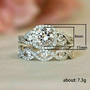 Anello con Micro Pavé di Zirconi Rotondi per Donne, Elegante Gioiello da Dito alla Moda - Product Image 5