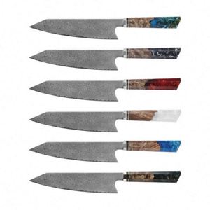 Couteau de cuisine professionnel japonais traditionnel forgé en acier Damas à 67 couches de 8 pouces avec manche en bois stabilisé, ambidextre - Product Image 6