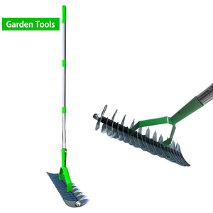 คราดสวนอเนกประสงค์สแตนเลส หัวกว้าง สำหรับเก็บใบไม้และทำความสะอาดสวน - Product Image 4