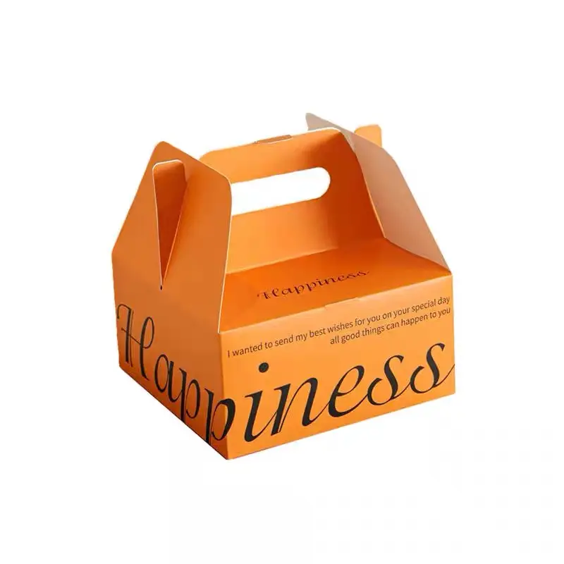 New portable simple one-piece hand box West Point lunch box corrugated paper take away meal box