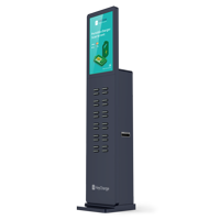 Écran publicitaire LCD avec station de location de batterie de recharge pour téléphone, borne de recharge LCD