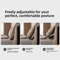 Cama Doble Ajustable Xingjie con Estructura de Madera Sólida, Diseño Moderno y Minimalista, con Cabecera de Cuero Vacuno y Sistema de Suspensión Tipo Orejas de Elefante