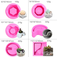 Moule en Silicone 3D DIY Créatif pour Pots de Fleurs, Pots à Succulentes, Vases en Béton et Moules à Bougies