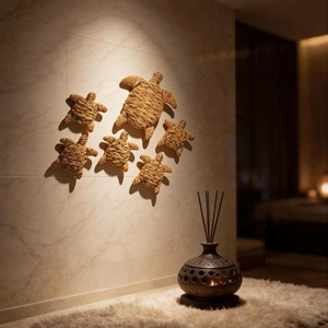 Décoration <span class=keywords><strong>de</strong></span> table en sculpture nautique pour <span class=keywords><strong>salle</strong></span> <span class=keywords><strong>de</strong></span> <span class=keywords><strong>bain</strong></span>, ornement d'intérieur, cadeau fait main, décoration murale tortue <span class=keywords><strong>de</strong></span> mer en osier côtier, écologique - Product Image 2