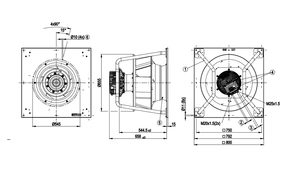 พัดลมแบบแรงเหวี่ยงย้อนหลัง EBM-PAPST รุ่น K3G560-PC04-01 ประสิทธิภาพสูง สำหรับงานอุตสาหกรรม ระบบระบายอากาศ HVAC และชุดจัดการอากาศ - Product Image 2