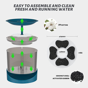 स्वचालित बिल्ली कुत्ता पानी का फव्वारा 2.2L चार्ज-संचालित अल्ट्रा-शांत पीने की मशीन रंगीन रोशनी ठोस पालतू पानी - Product Image 5