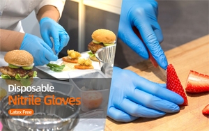 Anboson Gants Nitrile Gants En Nitrile máy bay phản lực Sans Talc ET Sans bột boite De 100 gantstaille S M L XL COULEUR BLEU - Product Image 6