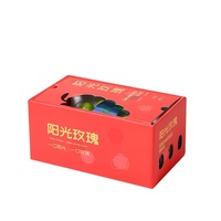 En gros Sunburst Rose Pomme Orange Raisins Cadeau Papier Boîte Pack Cerise Litchi Shanju Fruits Eau Minérale Carton Boîte