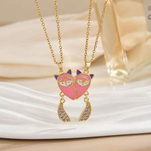 Collier magnétique tendance en gros, pendentif chat d'amour <span class=keywords><strong>pour</strong></span> femmes, bijoux cadeaux, colliers <span class=keywords><strong>de</strong></span> <span class=keywords><strong>couple</strong></span> - Product Image 3