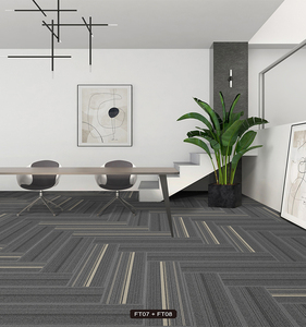 Dalles de moquette commerciales de haute qualité, décoration de bureau moderne, moquettes de sol, tapis carrés noirs - Product Image 5
