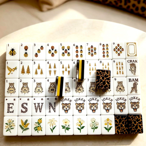 Juego de Mahjong Americano de Acrílico de 4 Capas con Fichas Impresas con UV y Reverso Transparente con Diseño de Leopardo, Marca Privada OEM - Product Image 2