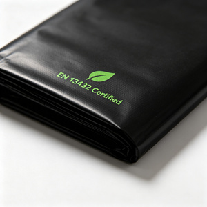 Black HDPE Trash Bag Roll <b>Large</b> Size Waste Bin Liner Heat Seal Plastic Garbage Bag for Household Outdoor Use - Product Image 3