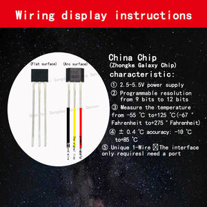 DS18B20デジタル温度センサー圧延口包装防水耐油性温度プローブPTFEケーブル - Product Image 5