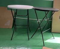 Table Haute Pliante Ronde de Bar Blanche en Plastique de Haute Qualité 80 cm pour Banquets, Fêtes, Bistros et Événements