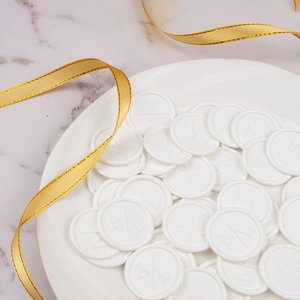 Chất Lượng Cao Tùy Chỉnh Vòng Đám Cưới Monogram Sáp Con Dấu Trắng Chữ viết tắt Đám Cưới Sáp Con Dấu Dán Cho Phong Bì - Product Image 5
