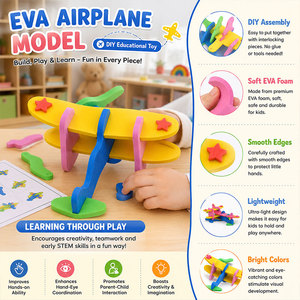 Modèle d'avion durable en mousse EVA écologique, planeur à lancer à la main, jouet volant pour enfants, sport de plein air, jeu parent-enfant, découpe - Product Image 3