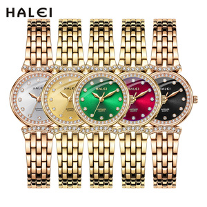 Drop Shipping HALEI Women's New Original Quartz Watch <b>Bracelet</b> Diamond Dial Scale Sapphire Glass Multi Color Face Wholesale - Product Image 6
