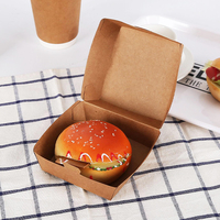 Boîte à lunch de hamburger en papier bon marché écologique et personnalisée en gros Boîte à hamburger à emporter pour restaurant rapide Hamburger Boîte à hamburger emballée