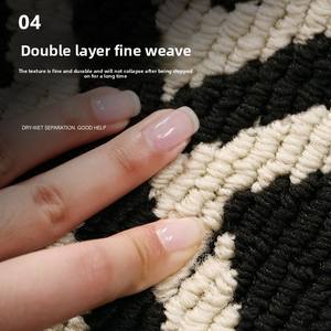 Tapis d'entrée antidérapant à motif damier pour usage domestique, anti-poussière, résistant à l'usure, simple et absorbant l'eau - Product Image 2