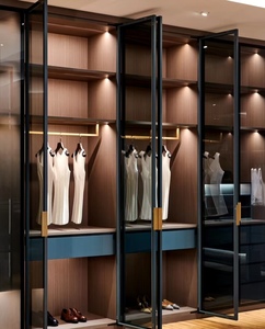 Tùy biến chuyên nghiệp hiện đại cao cấp sang trọng đi bộ trong tủ quần áo với dải đèn led tùy chỉnh tủ quần áo với cửa kính - Product Image 5