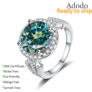 Anillo de Moissanita de 5 <span class=keywords><strong>Quilates</strong></span> con Corte Redondo, Joyería de Diamantes Multicolor en Plata de Ley 925, Personalizado y de Lujo, <span class=keywords><strong>Precio</strong></span> para Mujer - Product Image 1