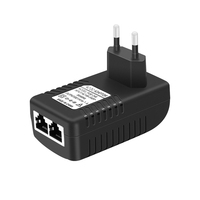 Injecteur PoE 48V 0.5A Alimentation CA Multi-prises (EU/UK/AU/US) Connexion Ethernet Protection contre les surtensions 802.3af Sécurité CCTV
