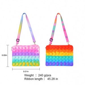 Porte-monnaie personnalisé en silicone Pop Wallet, porte-clés en PVC, mini fermeture éclair, jouet anti-stress pour enfant, porte-monnaie à bulles - Product Image 6