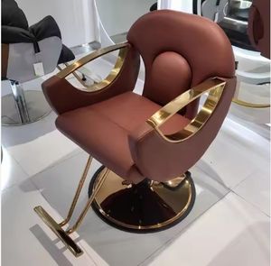 Belle chaise de <span class=keywords><strong>coiffure</strong></span> <span class=keywords><strong>en</strong></span> cuir avec base <span class=keywords><strong>en</strong></span> or Chaise de barbier professionnelle à vendre - Product Image 3