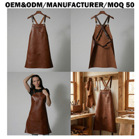 Tablier de Chef en Cuir Véritable Premium pour Barbecue et Grillades, Tablier de Serveur de Restaurant Élégant, Fabricant OEM à Marque Privée