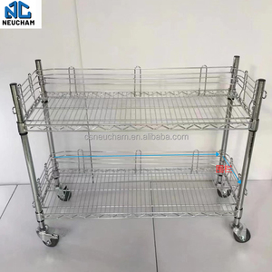 Estantes de almacenamiento de metal personalizados Unidad de estantería de alambre Estantería comercial <span class=keywords><strong>con</strong></span> red de protección y <span class=keywords><strong>ruedas</strong></span> giratorias - Product Image 4