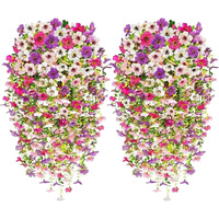 Plantas Artificiales Colgantes de Seda, Coloridas Margaritas Realistas para Primavera y Verano, Decoración para Porche, Patio y Ventana, Flores Artificiales
