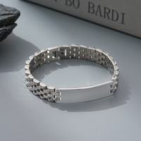 Bracelet simple incurvé en acier inoxydable pour homme, peut être gravé